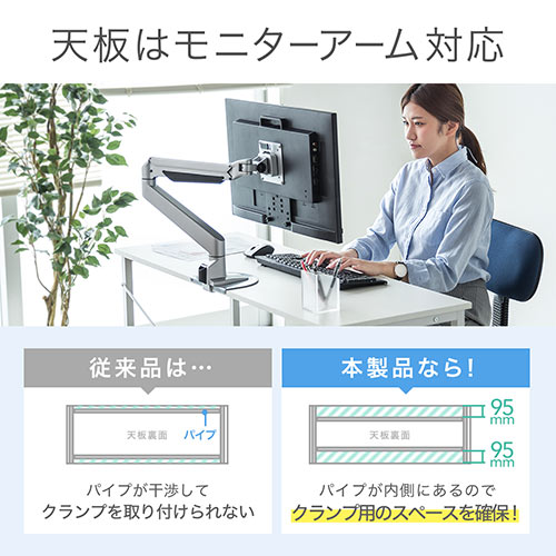 シンプルワークデスク 幅100cm 奥行45cm ホワイト / 100-DESKF016