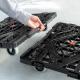 【アウトレット】平台車 連結 キャスター付 耐荷重80kg 積み重ね可能 ブラック