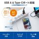 【アウトレット】USB充電機能付きタップ Type-C搭載(2P・4個口・2m)