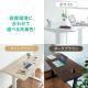 スタンディングデスク(手動昇降式・座りすぎ防止・幅140cm・奥行70cm・ホワイトフレーム・濃い木目天板・ブラウン天板)