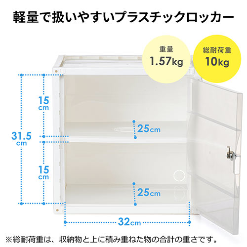 プラスチックロッカー2個セット(樹脂製セキュリティーボックス・鍵付き