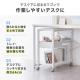 デスクワゴン 棚板とトレーを組み替えできる 幅60cm 奥行30cm 高さ64cm ホワイト