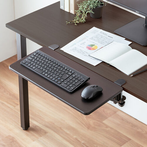 デスクエクステンダー 幅55cm 奥行25cm 折りたたみ式 クランプ固定
