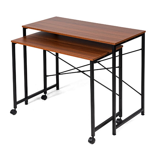 ◆セール◆ネストテーブル(親子テーブル・拡張デスク・作業台・学習机・幅900mm・木目調)