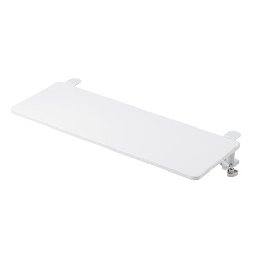 【アウトレット】デスクエクステンダー 幅70cm 奥行25cm 折りたたみ式 クランプ固定 ホワイト
