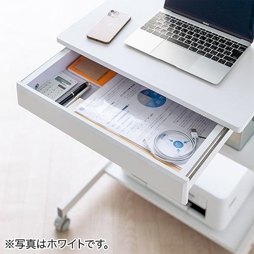 パソコンラック 幅55cm 奥行48cm 収納棚 ゴムキャスター付き ライト