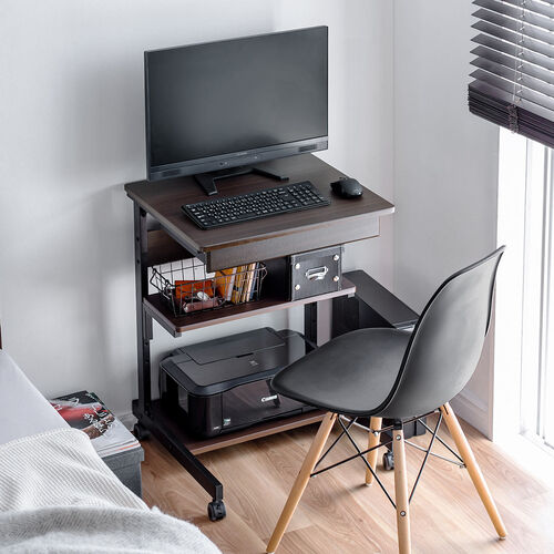 12/26 16時まで特価】パソコンラック 幅55cm 奥行48cm 収納棚 ゴム