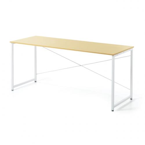 シンプルワークデスク 幅160cm 奥行60cm ライトブラウン / 100