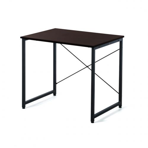 シンプルワークデスク 幅80cm 奥行60cm ブラウン / 100-DESKF002BR