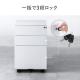 デスクワゴン 3段 幅39cm 奥行45cm 高さ60cm 鍵付き スチール製 ブラック