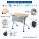 【アウトレット】折りたたみデスク 幅75cm 奥行45cm キャスター付き 木目 ライトブラウン