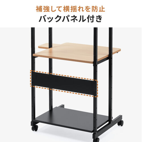パソコンラック パソコンデスク 木目調 幅65cm 耐荷重100kg 収納棚付