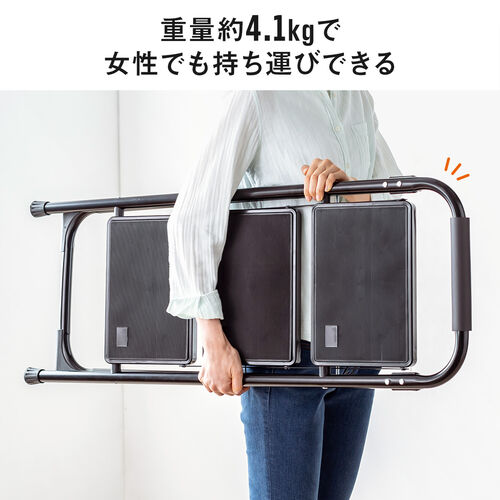 脚立 踏み台 折りたたみ 滑り止め付き 持ち手付き 手すり付き 3