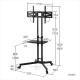 【アウトレット】液晶テレビスタンド(ストッパーキャスター付・32～65型対応・高さ無段階調整・棚板付)
