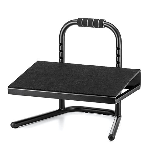 【アウトレット】フットレスト デスク用足置き台 スチール製 6段階高さ調整つき