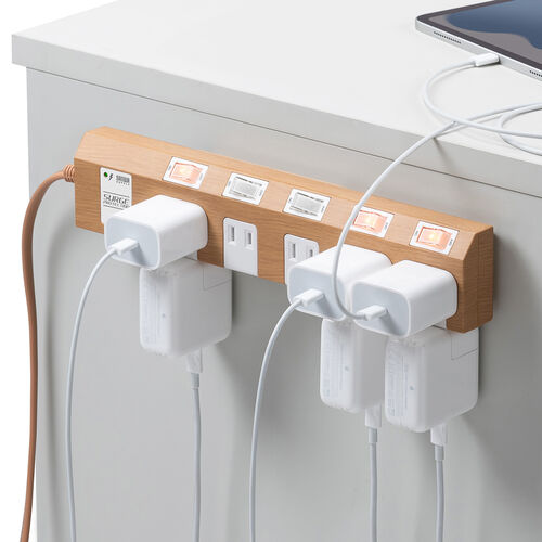 在庫限り】電源タップ 10個口 3m 個別スイッチ 一括集中スイッチ 雷