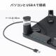 モニター台 幅59cm 引き出し USBハブ USB A×4 高さ2段階調整 ブラック