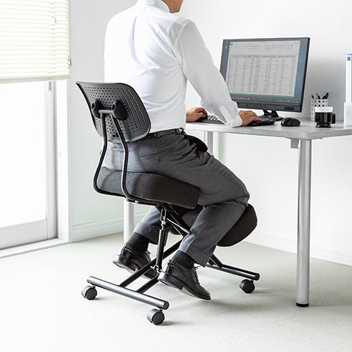 姿勢矯正椅子バランスチェア・ガス圧昇降・大人用・腰痛対策