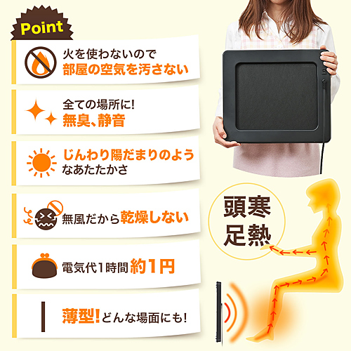 パネルヒーター(デスク下・遠赤外線・マグネット取付) / DPH-50A