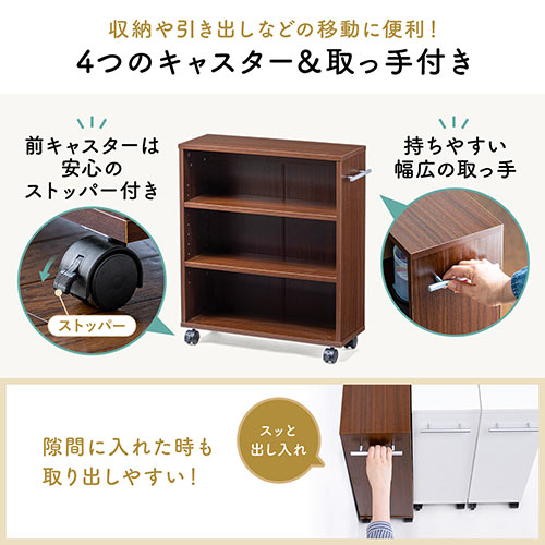 レア　キャスター付き収納棚 楽天市場】頑丈 収納ワゴン ラック キャスター付き 奥行76 高さ64.5 幅