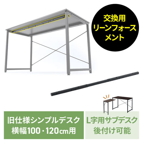 交換用リーンフォースメント シンプルワークデスク専用 デスク幅100/120cm対応 ブラック