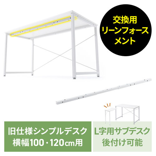 交換用リーンフォースメント シンプルワークデスク専用 デスク幅100/120cm対応 ホワイト