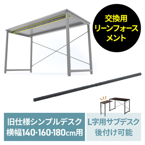 交換用リーンフォースメント シンプルデスク専用 デスク幅140/160/180cm対応 ブラック