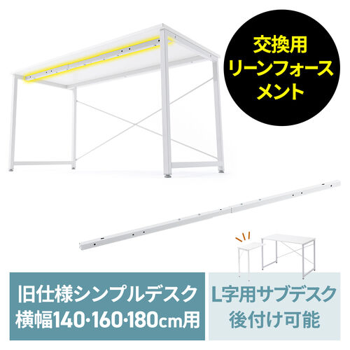交換用リーンフォースメント シンプルデスク専用 デスク幅140/160/180cm対応 ホワイト