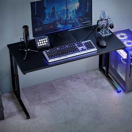 ローデスク 高さ調整6段階 高さ38cm～58cm 幅90cm 奥行45cm 電源タップ受けつき ブラック