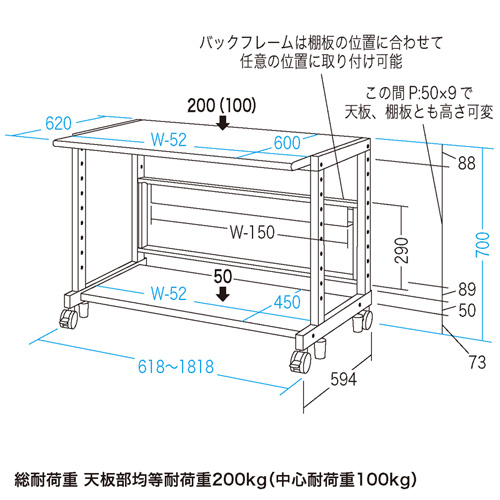 eラック Lシリーズ(W600×D600mm) / ER-60L【デスクダイレクト】