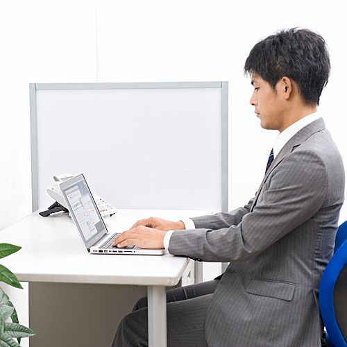 ローパーティション2枚セット(床置き・半透明タイプ・W800×H1200 