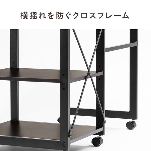 折りたたみデスク キャスター付き ライトブラウン / 100-DESKN006LM