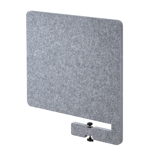 【アウトレット】デスクトップパネル クランプ式 デスクパーテーション フェルト一型 幅600mm 設置時高さ503mm ライトグレー