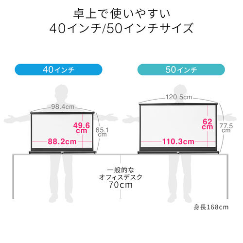 プロジェクタースクリーン 自立式 床置き型 40インチ 携帯型