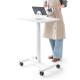 【アウトレット】スタンディングデスク コンパクト ガス圧昇降 幅62cm 奥行43cm 高さ76~110cm キャスター付き 腰痛軽減 座りすぎ防止 ホワイト