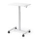 【アウトレット】スタンディングデスク コンパクト ガス圧昇降 幅62cm 奥行43cm 高さ76~110cm キャスター付き 腰痛軽減 座りすぎ防止 ホワイト