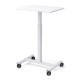 【アウトレット】スタンディングデスク コンパクト ガス圧昇降 幅62cm 奥行43cm 高さ76~110cm キャスター付き 腰痛軽減 座りすぎ防止 ホワイト
