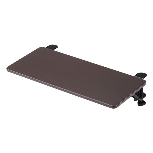 【アウトレット】デスクエクステンダー 幅55cm 奥行25cm 折りたたみ式 クランプ固定 ブラウン