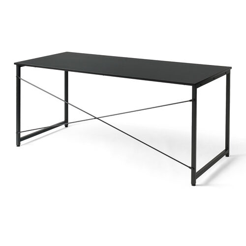 シンプルワークデスク 幅160cm 奥行70cm ブラック / 100-DESKF063BK