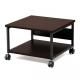 プリンター台 ロータイプ 2段 キャスター付き 幅52cm 奥行52cm 高さ35.1cm 木目柄 ブラウン