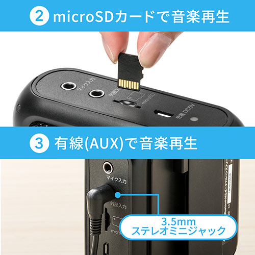 在庫限り】ポータブル拡声器 12W出力 ハンズフリー ヘッドマイク付き