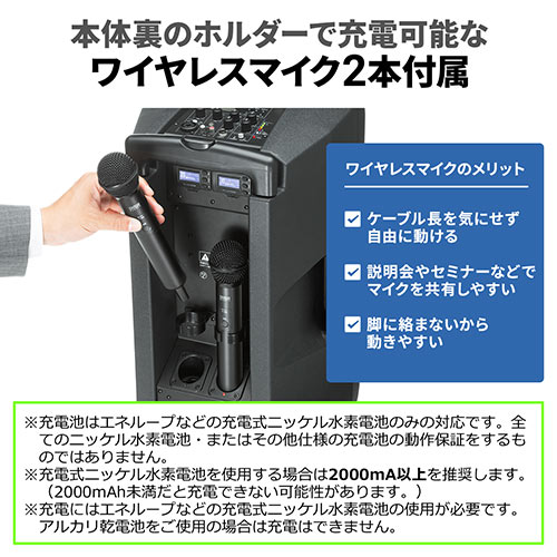 ユウ彡出品の商品はこちらから【新品】スピーカーセット 拡声器 ワイヤレスマイク1本  充電式