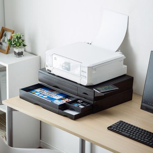 プリンター台(卓上・引き出し付・A4収納対応・プリンタステーション