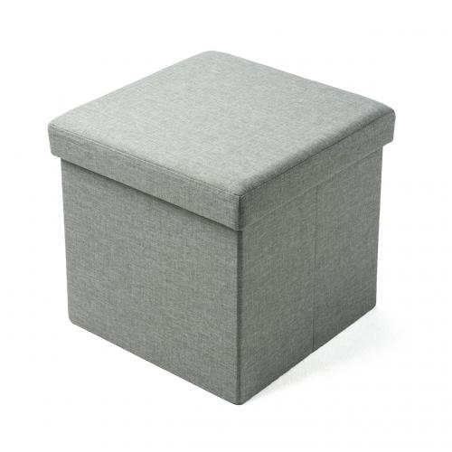 折りたたみ収納スツール 幅38cm 布張り グレー