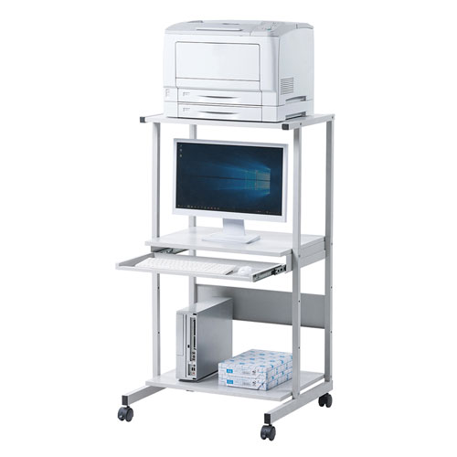 アウトレット】業務用パソコンラック(W650×D605×H1200mm・キーボード