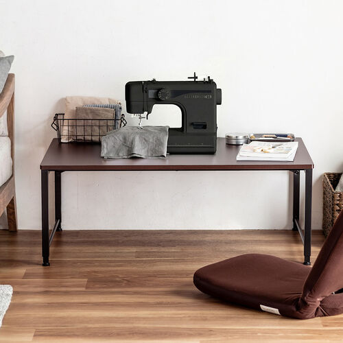 ローデスク 高さ5段階調整式 幅100cm 奥行60cm 電源タップ受け ブラウン