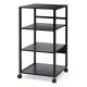 プリンターラック 4段 収納棚 幅47cm 奥行52cm 高さ100cm キャスター付き ブラック