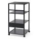 プリンターラック 4段 収納棚 幅47cm 奥行52cm 高さ100cm キャスター付き ブラック