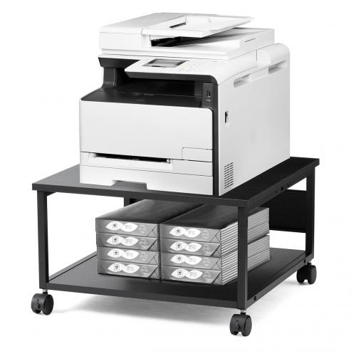 プリンター台 キャスター付き 幅60×奥行60cm 総耐荷重55kg 2段 プリンターカート ブラック