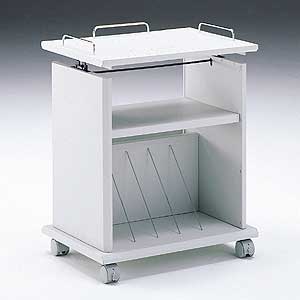 【アウトレット】プロジェクター台(上下昇降・大型収納スペース・キャスター付き)